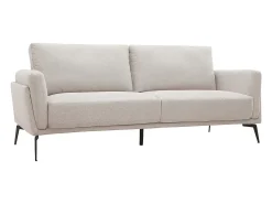 Sofá moderno 3 plazas de tejido efecto aterciopelado texturizado beige MOSCO