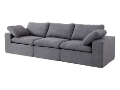 Sofá modular Cloud con espuma certificada, asiento tapizado, color gris