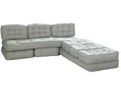 Sofá modular convertible de tela color gris DILAKO