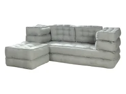Sofá modular convertible de tela color gris DILAKO