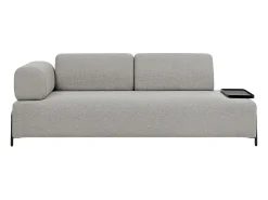 Sofá modular de 3 plazas de diseño moderno por módulos con mesitas Diadema - Gris claro