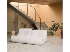 Sofá modular de pana, 2 plazas crema
