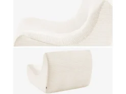 Sofá modular de pana, 2 plazas crema