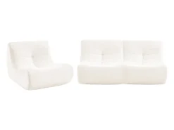 Sofá modular de pana, 3 plazas crema