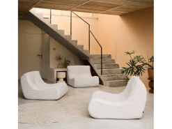 Sofá modular de pana, 3 plazas crema