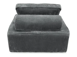 Sofá modular de pana, 2 plazas gris oscuro