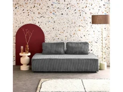 Sofá modular de pana, 2 plazas gris oscuro