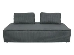 Sofá modular de pana, 2 plazas gris oscuro