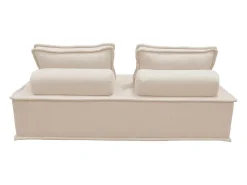 Sofá modular en tela lisa, 2 plazas crema