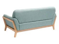 Sofá nórdico 2 plazas azul claro patas madera YOKO