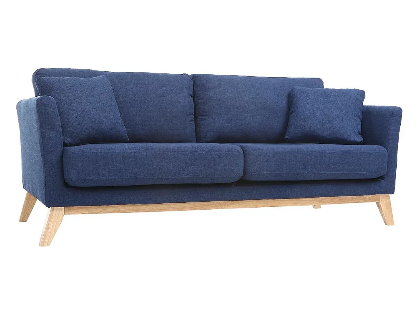 Sofá nórdico 3 plazas azul oscuro desenfundable patas madera OSLO