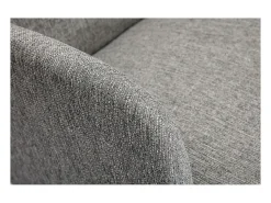Sofá nórdico 2 plazas de tejido gris claro y madera clara ISKO