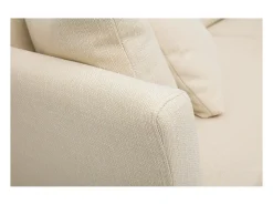 Sofá nórdico 3 plazas desenfundable beige y patas madera OSLO