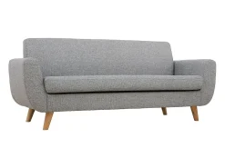 Sofá nórdico 3 plazas gris claro y madera PURE