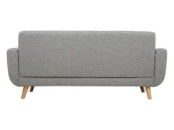 Sofá nórdico 3 plazas gris claro y madera PURE
