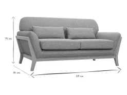 Sofá nórdico 2 plazas gris patas madera YOKO