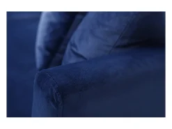 Sofá nórdico 3 plazas terciopelo azul oscuro desenfundable patas madera OSLO