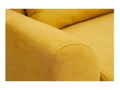 Sofá nórdico 3 plazas terciopelo amarillo mostaza EKTOR
