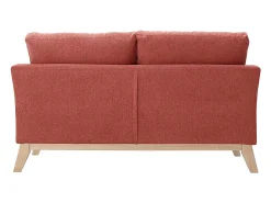 Sofá nórdico 2 plazas con funda desenfundable efecto aterciopelado color terracota OSLO
