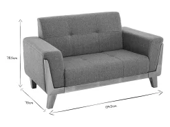 Sofá nórdico 2 plazas gris claro con patas de madera FJORD