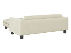 Sofá para niños con reposapiés terciopelo crema 100x50x30 cm ES700104