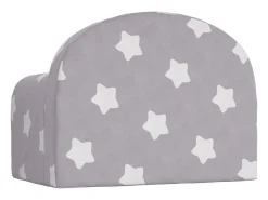 Sofá para niños felpa suave gris claro con estrellas ES485014