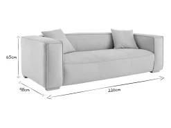 Sofá 3 plazas tejido efecto terciopelo natural COBAIN