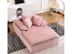 Sofá reclinable de 1 plaza - Sillón de pana - No requiere montaje - Rosa