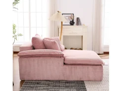 Sofá reclinable de 1 plaza - Sillón de pana - No requiere montaje - Rosa