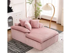 Sofá reclinable de 1 plaza - Sillón de pana - No requiere montaje - Rosa