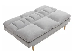 Sofá reclinable de 3 plazas convertible clic-clac en tejido gris claro PALOBU