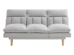 Sofá reclinable de 3 plazas convertible clic-clac en tejido gris claro PALOBU