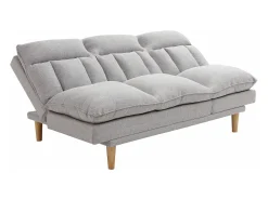 Sofá reclinable de 3 plazas convertible clic-clac en tejido gris claro PALOBU