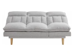 Sofá reclinable de 3 plazas convertible clic-clac en tejido gris claro PALOBU