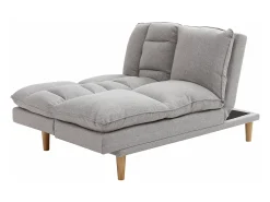 Sofá reclinable de 3 plazas convertible clic-clac en tejido gris claro PALOBU