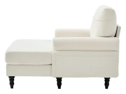 Sofá Relax de 1 Plaza en Felpa - Respaldo Envolvente - Asiento Extra Profundo 100cm - Estructura 250kg - Ideal para Salón, Oficina y Balcón - Pies de Madera Maciza