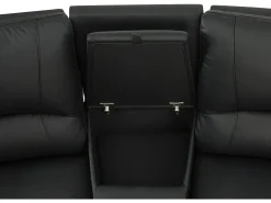 Sofá relax de 2 plazas de cuero de vaca negro AROMA