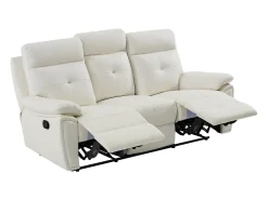 Sofá relax de 3 plazas de piel blanco estilo contemporáneo VINETA