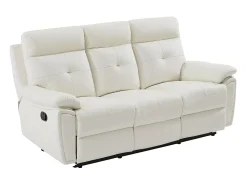 Sofá relax de 3 plazas de piel blanco estilo contemporáneo VINETA