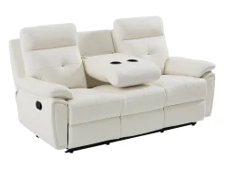 Sofá relax de 3 plazas de piel blanco estilo contemporáneo VINETA