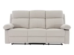 Sofá relax de 3 plazas de tela chenilla color beige LANA