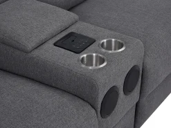 Sofá relax eléctrico de 2 plazas de tela gris VERETO