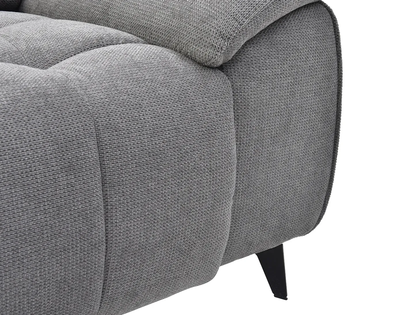 Sofá rinconera izquierda relax eléctrico en tela texturizada gris CELTIMO