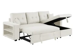 Sofá rinconera convertible 4 plazas beige GLASGOW