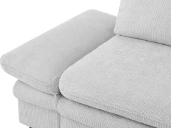 Sofá rinconera convertible y reversible en chenilla gris claro SIVIARA