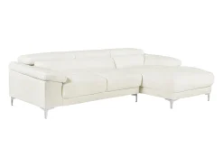 Sofá rinconera de piel color blanco ángulo derecho SOLANGE