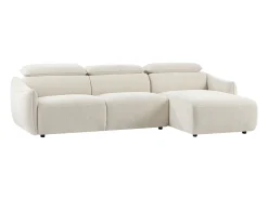 Sofá rinconera derech en chenilla beige TAZIZA