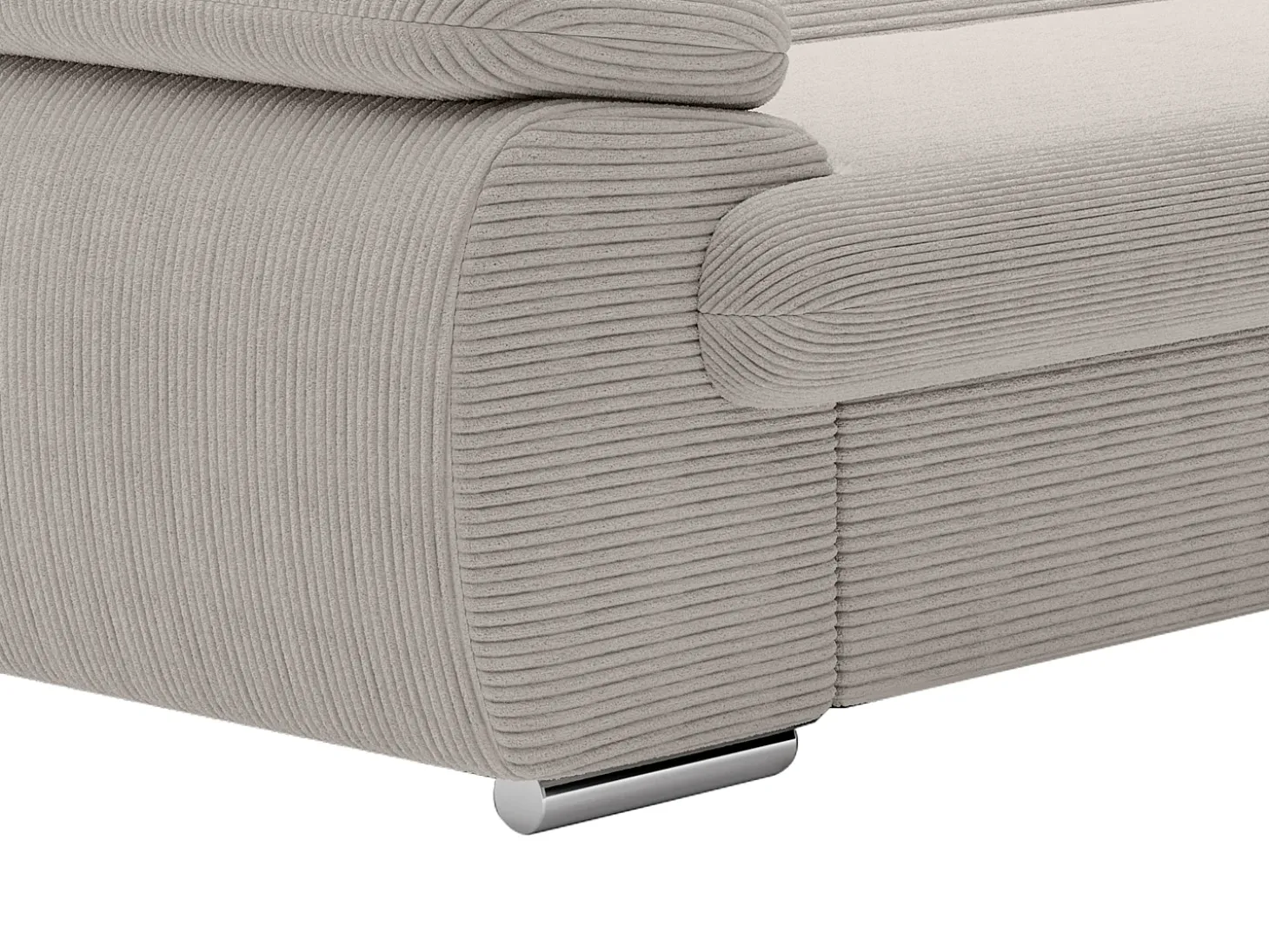Sofá rinconera derecha convertible en pana beige FABIEN