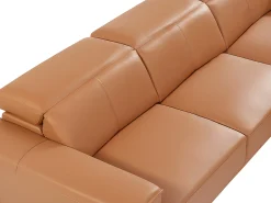 Sofá rinconera derecha de piel de búfalo camel ANDOR