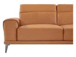 Sofá rinconera derecha de piel de búfalo camel ANDOR